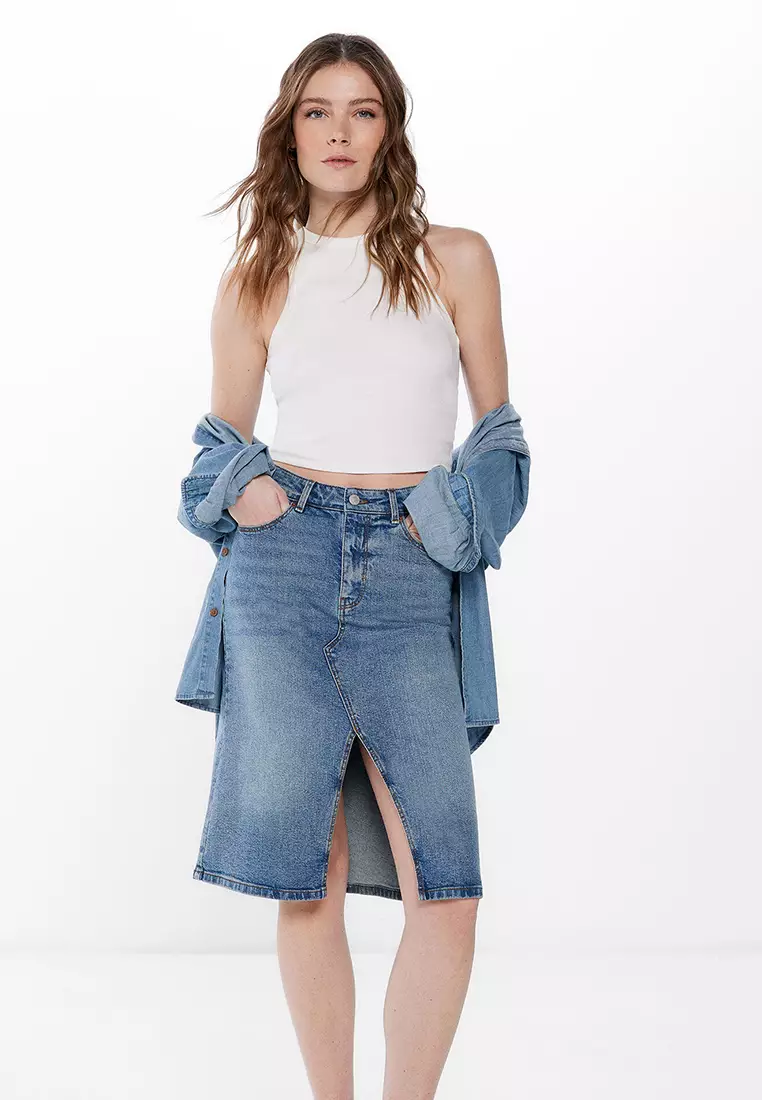 Denim Midi Skirt