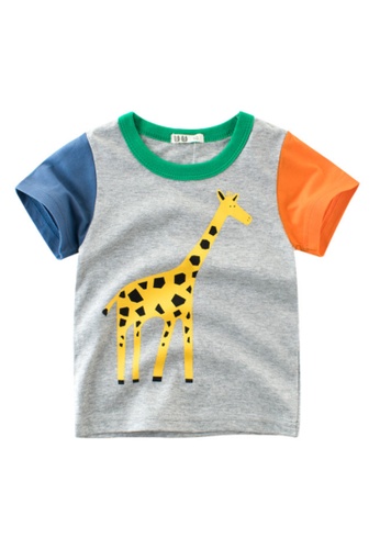 Kings Collection grey Kids Giraffa T-shirt (KCKID2058) CC9CFKA314FC64GS_1