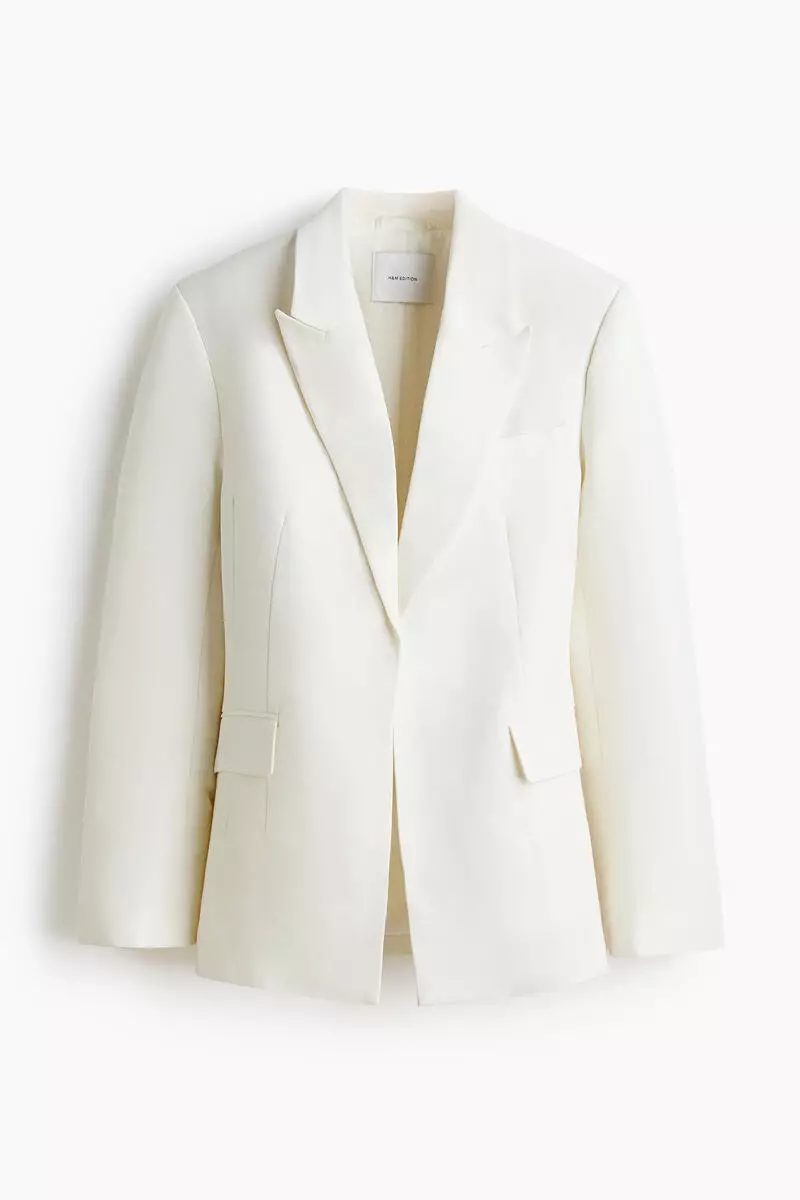Linen-blend blazer