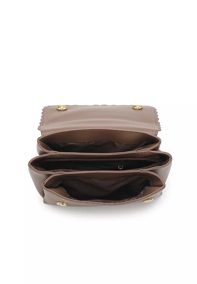 Women's Chain Shoulder Bag / Sling Bag / Crossbody Bag (單肩包 / 斜孭袋) - 棕色