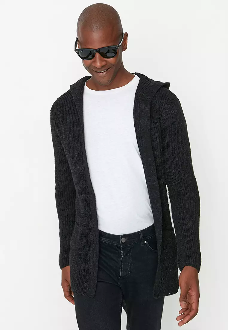 Black sweater hotsell cardigan with pockets