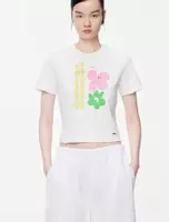 White Base with Multi-colored Floral Pattern