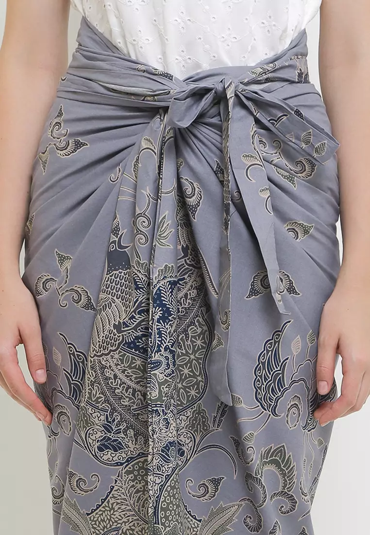 Rok Lilit Batik Instan Wanita Ethania Grey