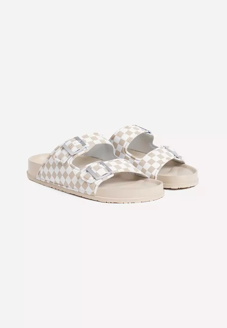 Checkerboard slides double strap sale