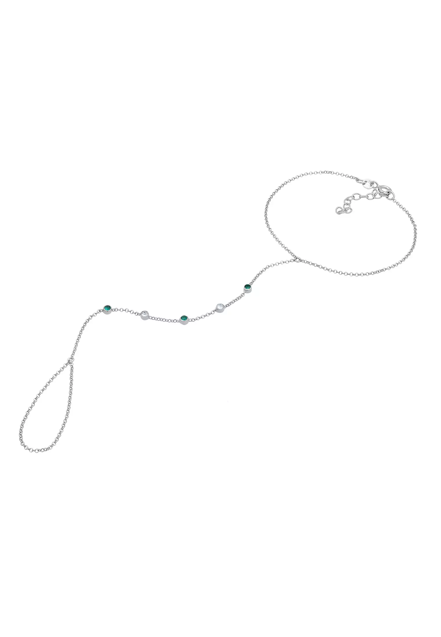 Bracelet Chain Rolo Ring Set Crystal