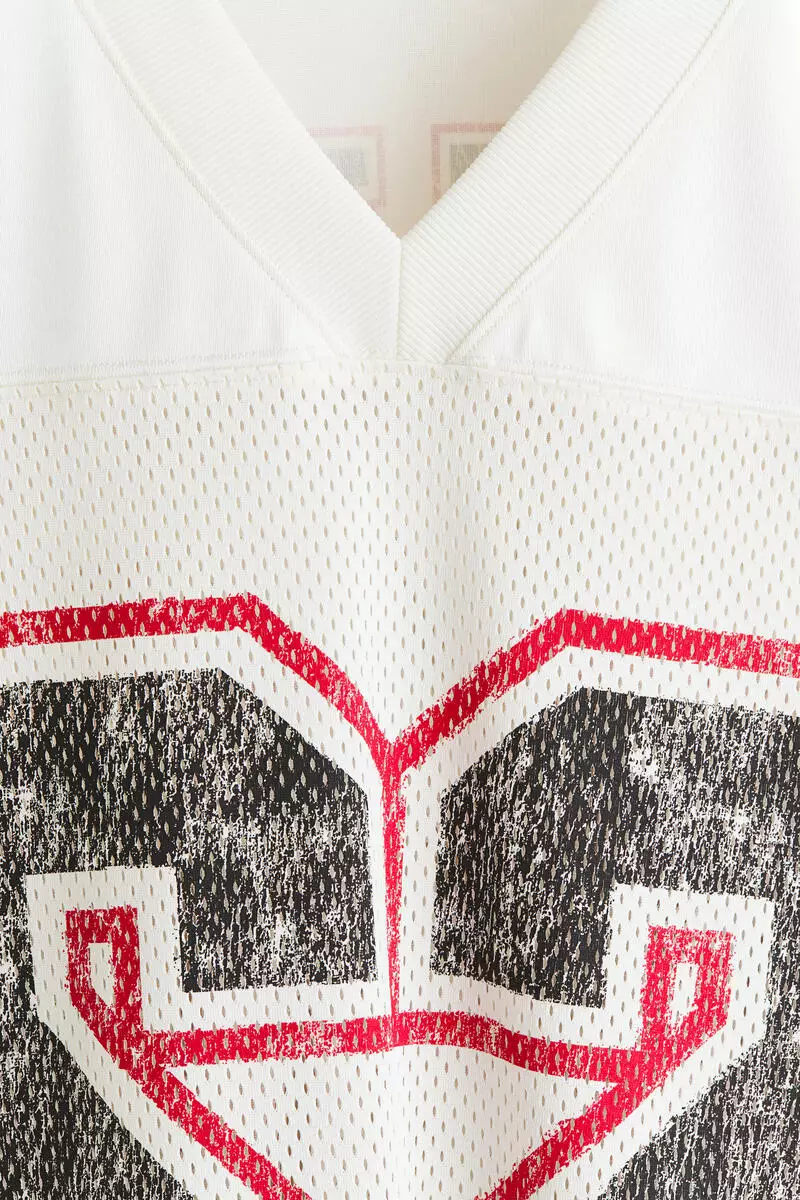 Oversized Fit Printed mesh T-shirt