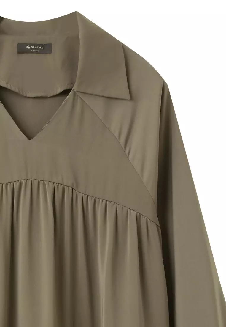 V-Neck Puff Sleeve Maxi Dress [DA9957]