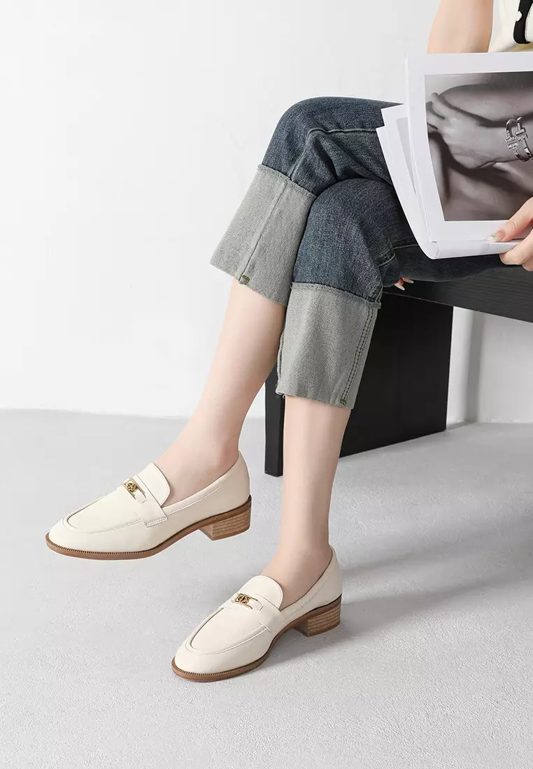 金屬搭扣真皮樂福鞋 TH128-9