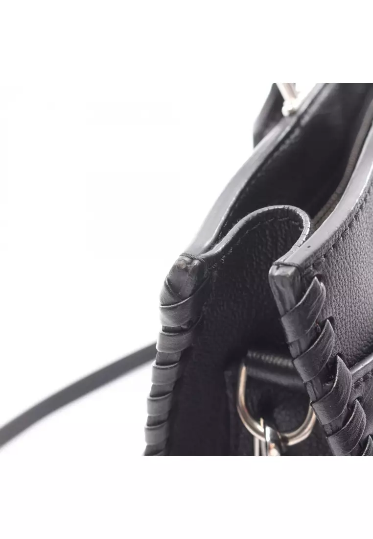 Pre-Loved Louis Vuitton Very zip Noir Handbag tote bag leather black 2WAY