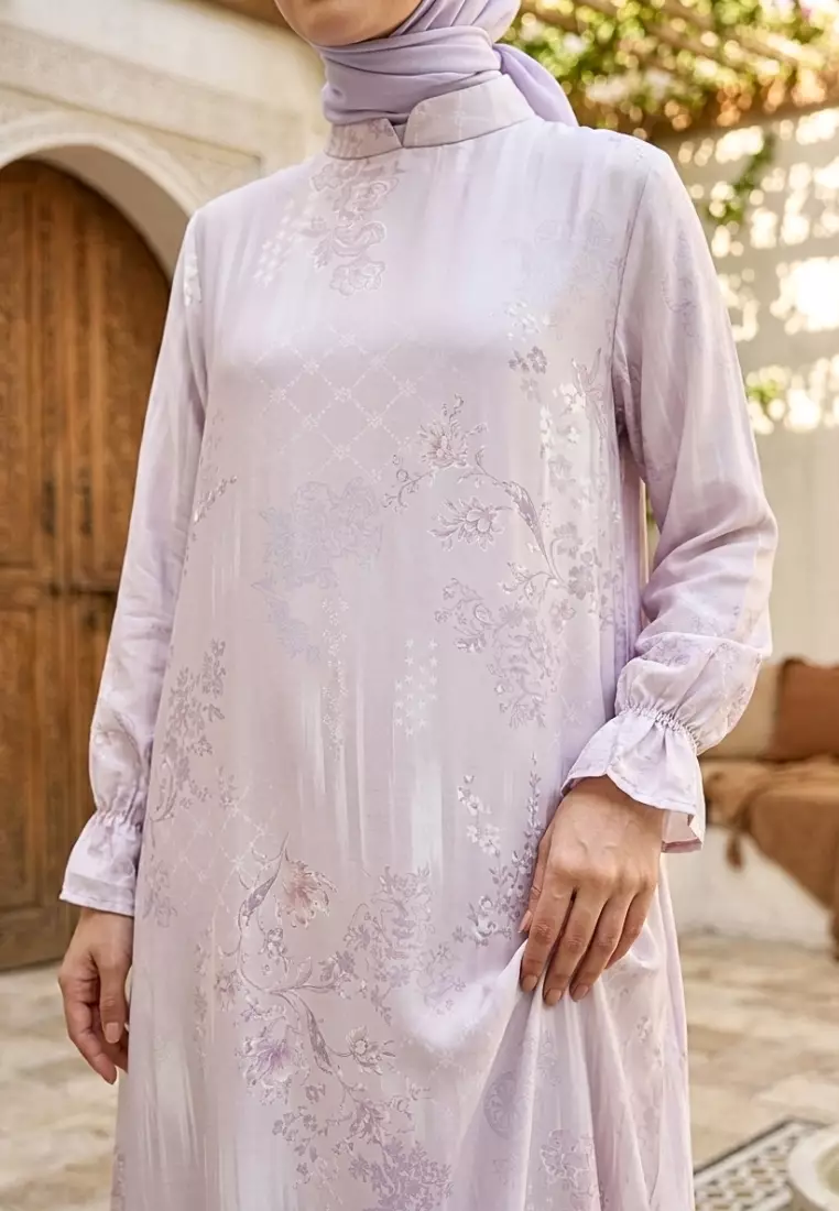 Gamis Lebaran Terbaru Mosleem Kekinian Lengan Karet Motif Warna Pink By Brilliant Girl Warna PINK