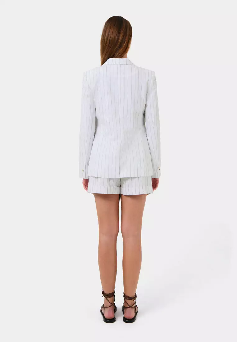 Ria Stripe Cotton Blend Jacket