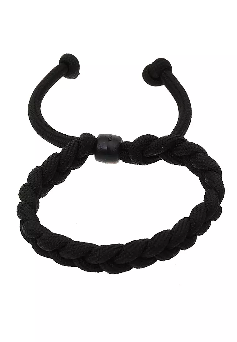 Omrish Bracelet Gelang Pria Motif Jangkar One Set Material Paracord ORIGINAL - Black