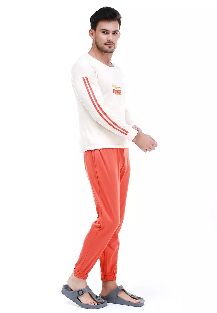 Klicin Setelan Baju Tidur Piyama Pria Cold Brew One Set Sleepwear Pajamas Material Cotton ORIGINAL