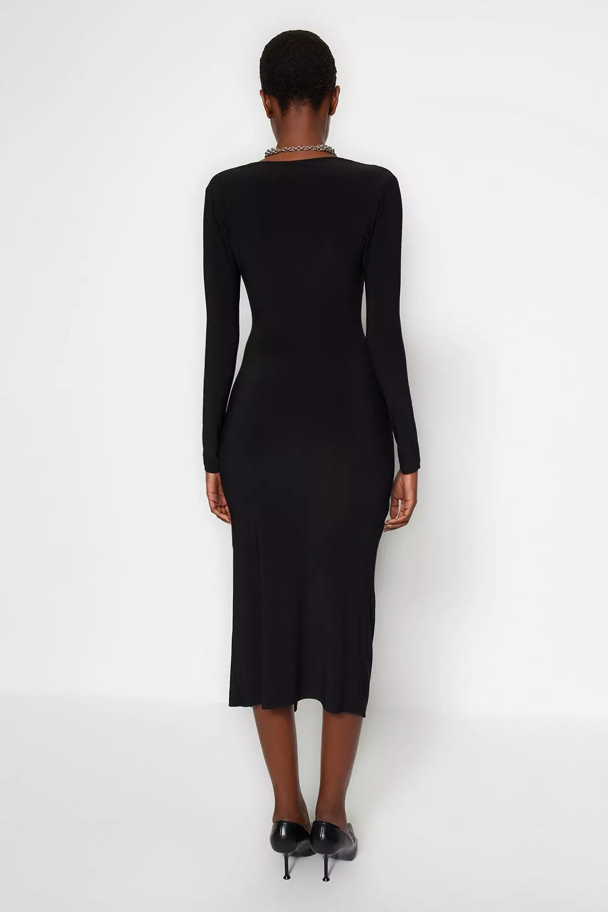 Ruched Slit Dress
