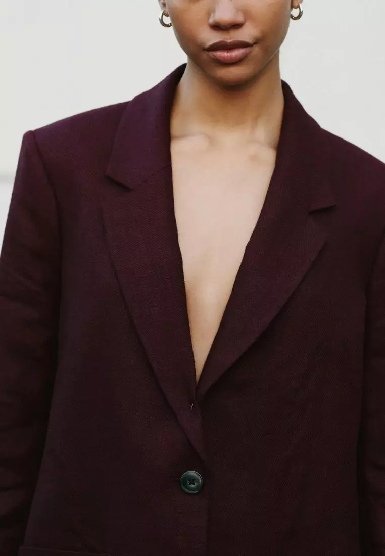 Linen Rich Single Breasted Blazer