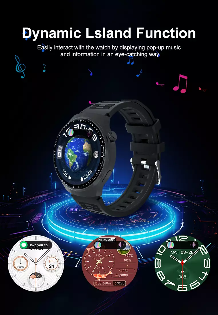 GT4 PRO smartwatch jam tangan couple sport watch tipis simple jam tangan pria wanita mendukung hp whatsapp Grey