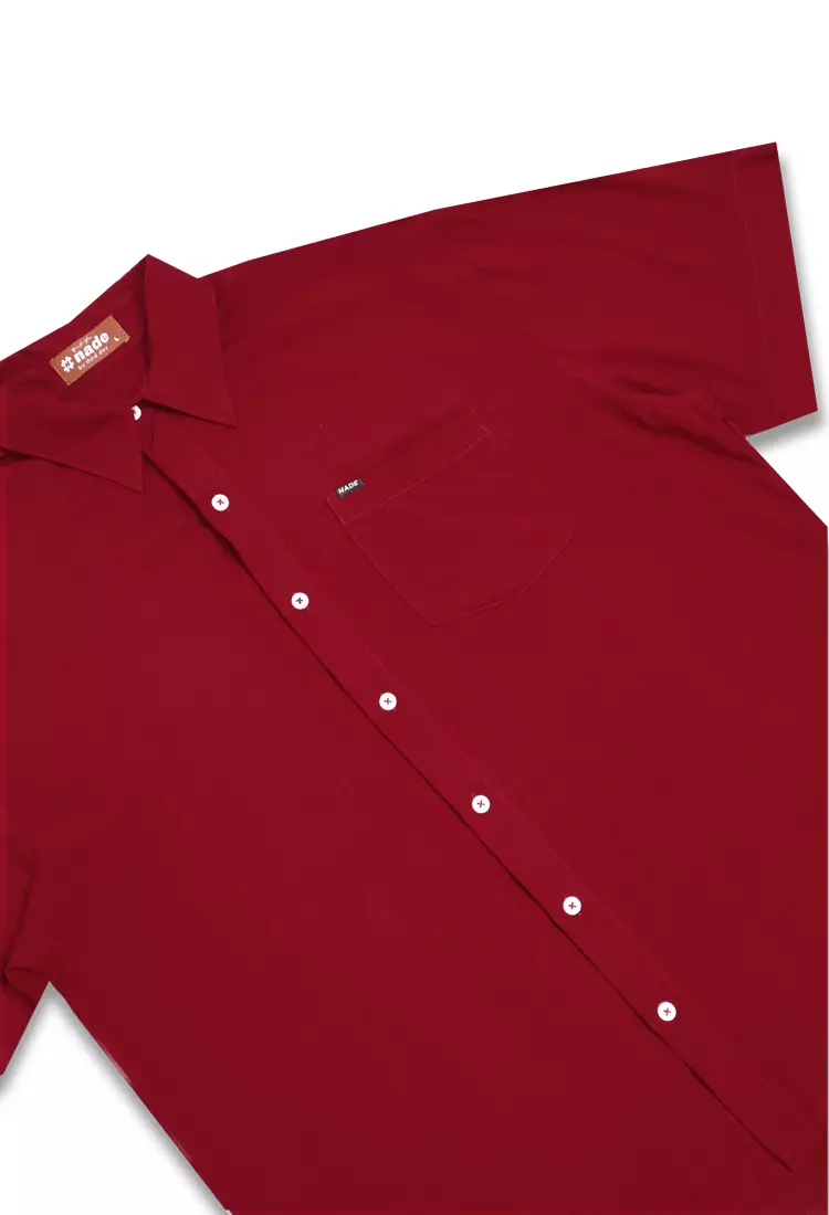 NTA18 Kemeja MKM Men Basic Polos Maroon With Pocket