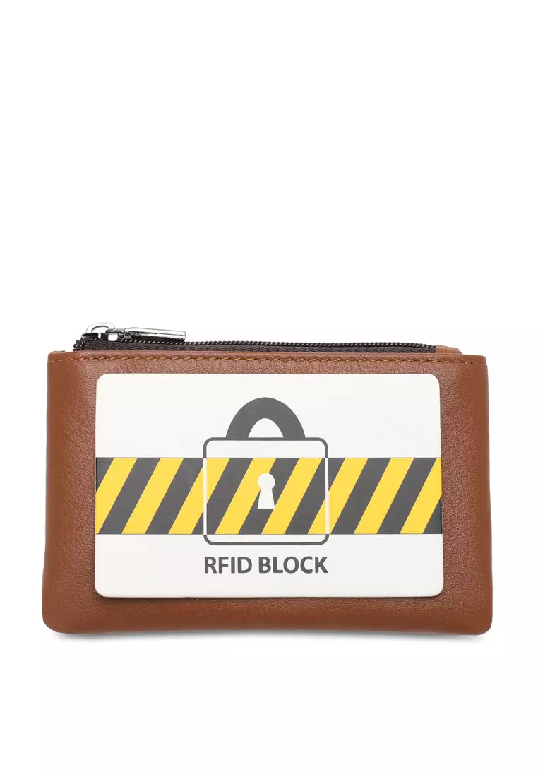 Men's Genuine Leather RFID Blocking Coin Pouch (Kantong Koin Pria Kulit Genuine RFID Blocking)
