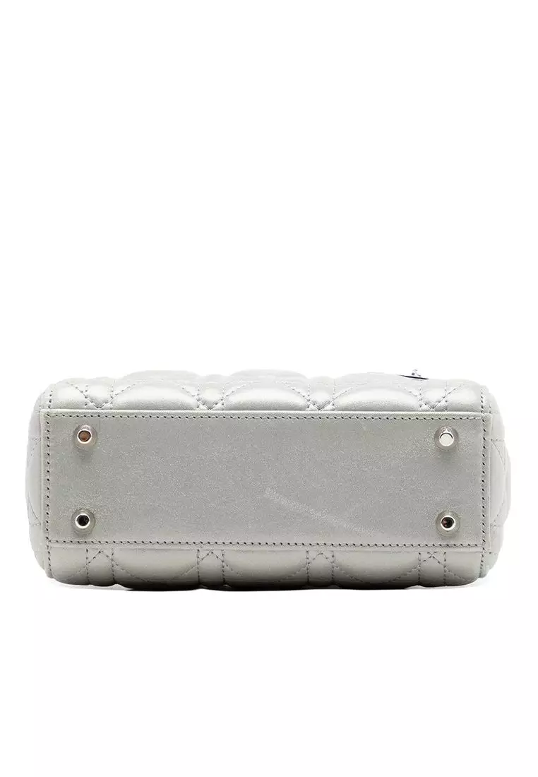 Pre-Loved Dior Mini Iridescent Lambskin Cannage Lady Dior