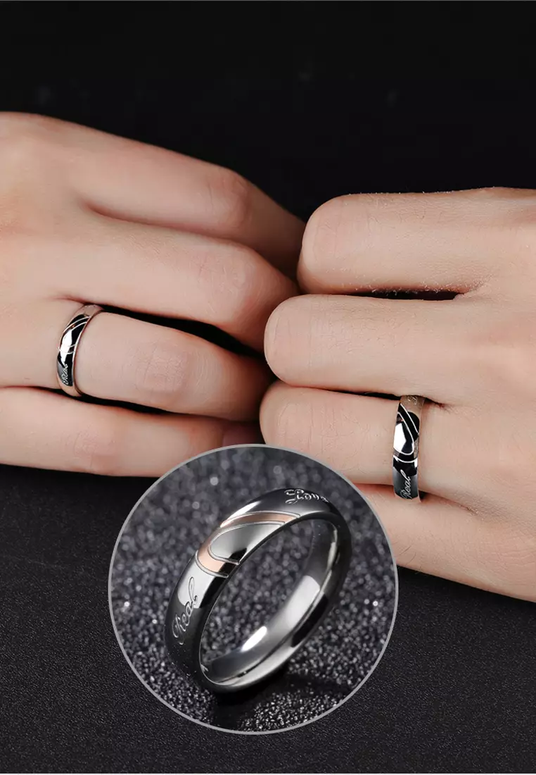 Matching heart sale couple rings
