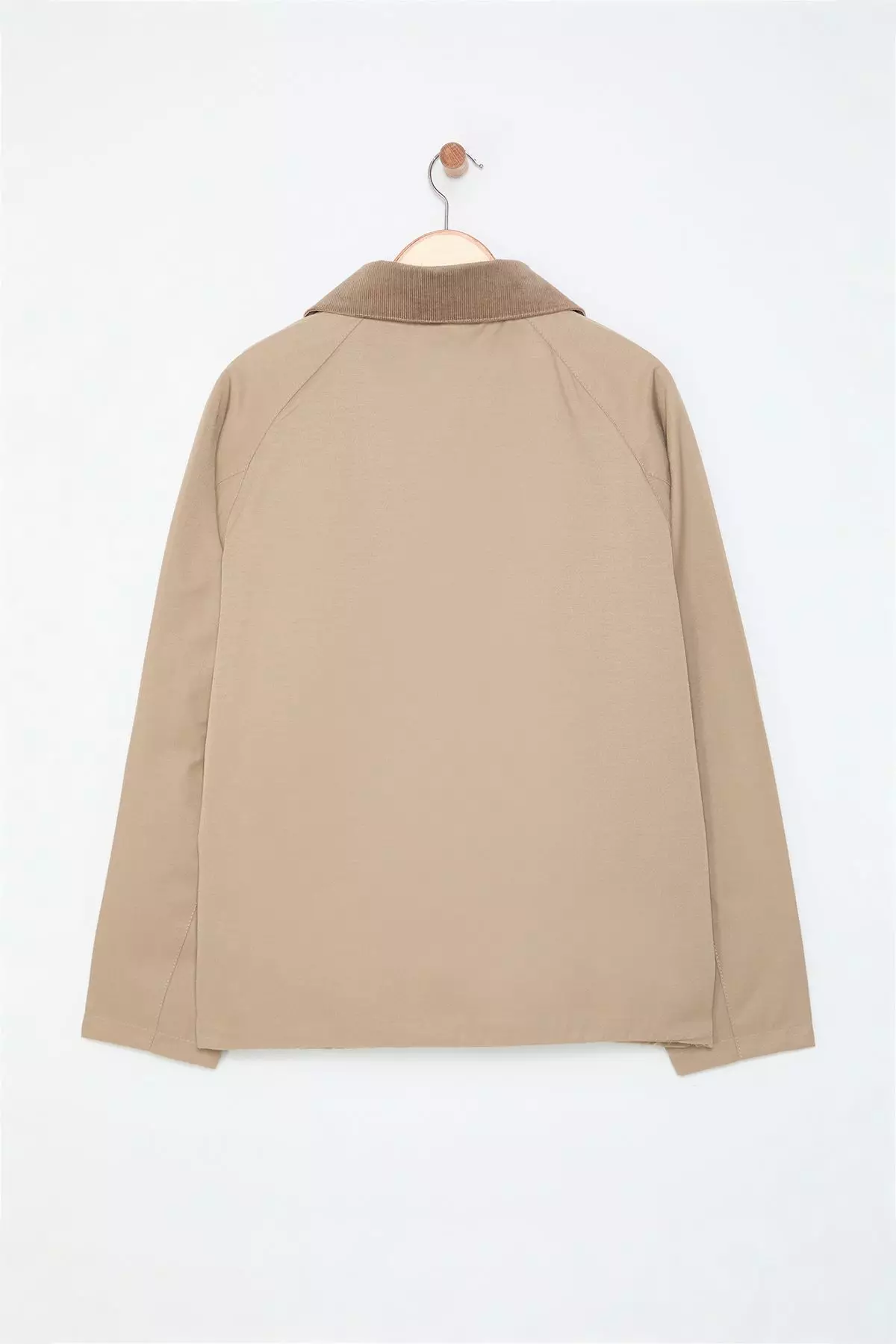 Stone Regular Fit Velvet Collar Detailed Unisex Seasonal Coat TMNAW25MO00017