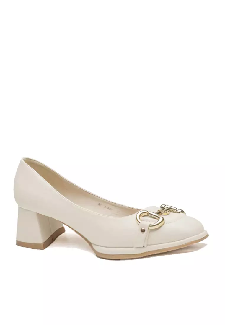 Discount on Twenty Eight Shoes  shoes - SKU: VANSA Fashionable Saddle Buckle Mid Heel Pumps VSW-H628-1