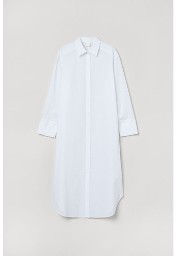 H&M white Oversized shirt dress 1841BAAF845391GS_1