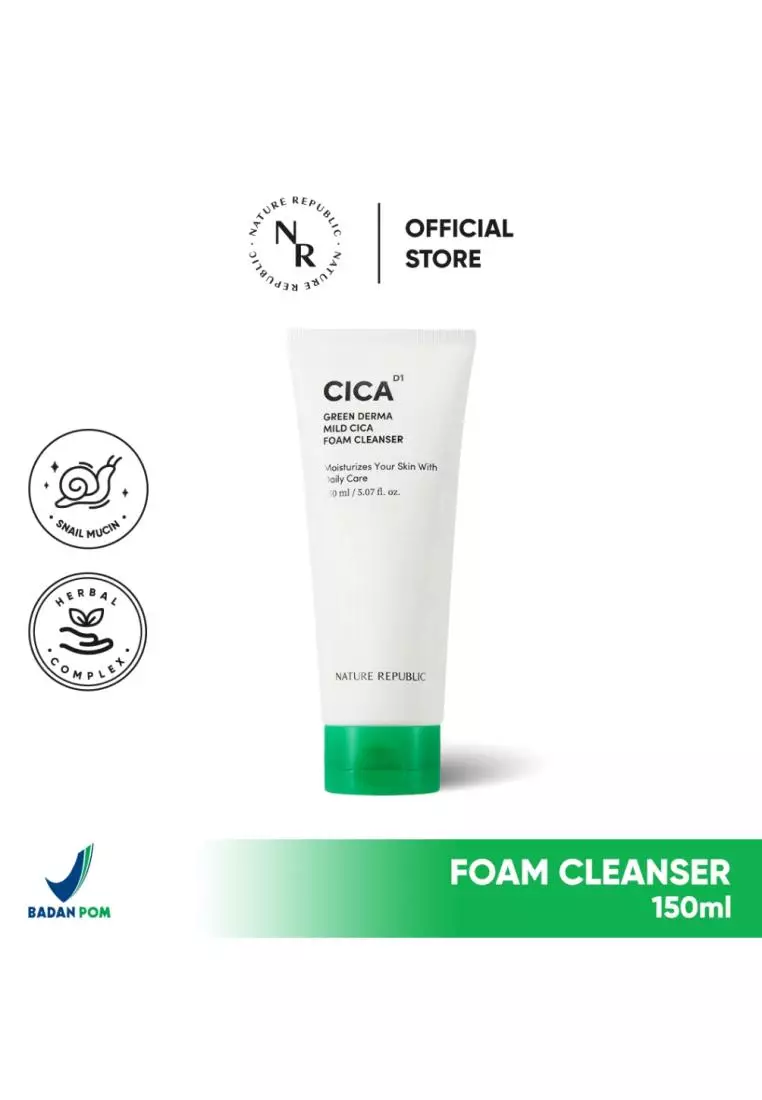 NATURE REPUBLIC Green Derma Mild Cica Foam Cleanser