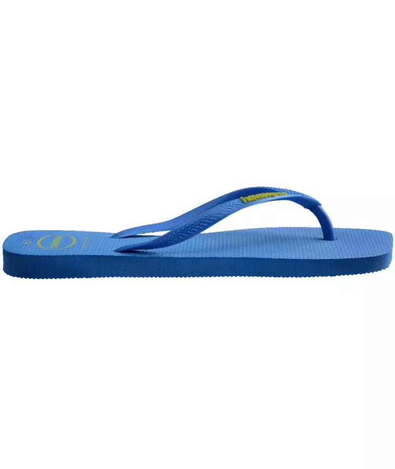[ONLINE EXCLUSIVE] Havaianas Slim Square Logo Popup Brilliant Blue - Sandal Wanita