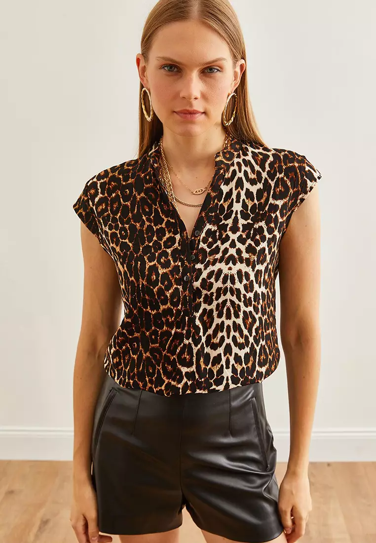 V-Neck Buttoned Top