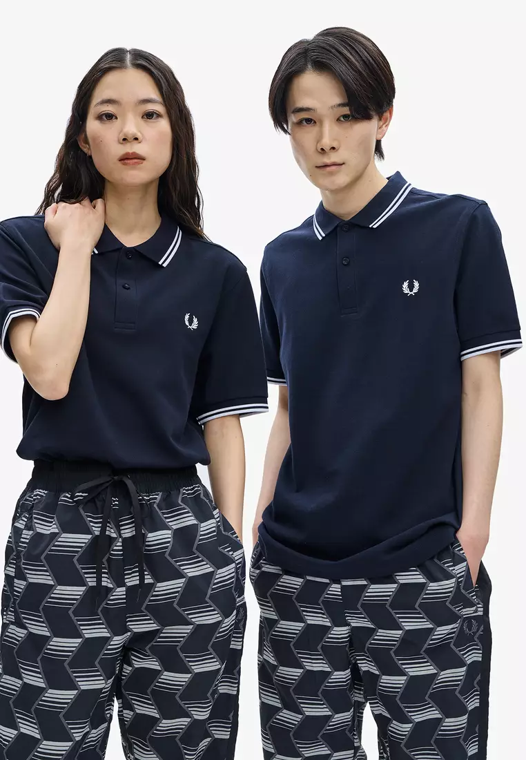 Fred Perry M3600 Twin Tipped Fred Perry Shirt (Navy / White / White)