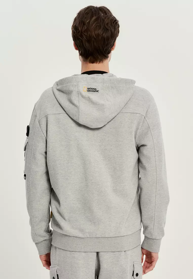 パーカー・フーディ NATIONAL GEOGRAPHIC N233UFT920 Sulian sleeve pocket training National Geographic Unisex Sleeve Pocket Hooded Zip Up