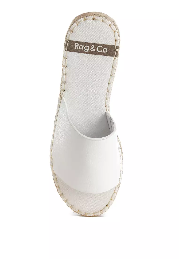 Sepatu Espadrille Kulit Asli Lembut Warna Putih