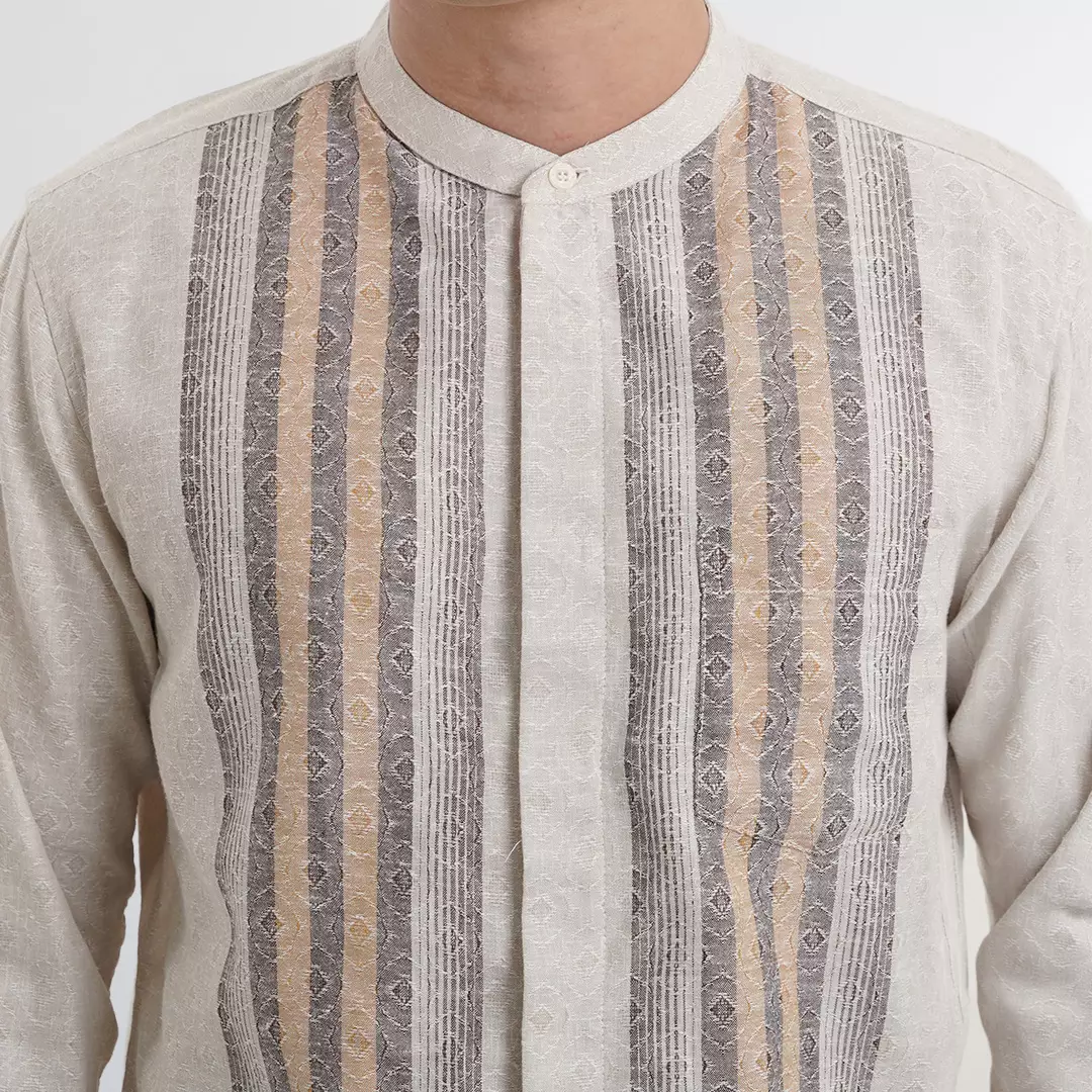 Platini Kemeja Koko Pria Lengan Panjang Katun Light Brown 961400