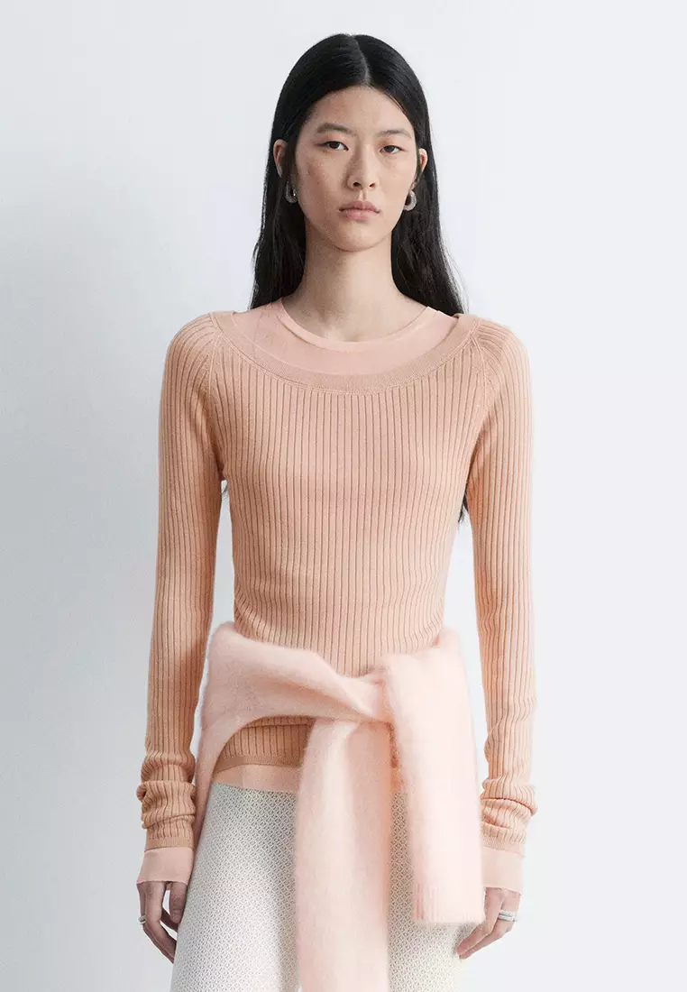 Mohair-Blend Brushed Cardigan