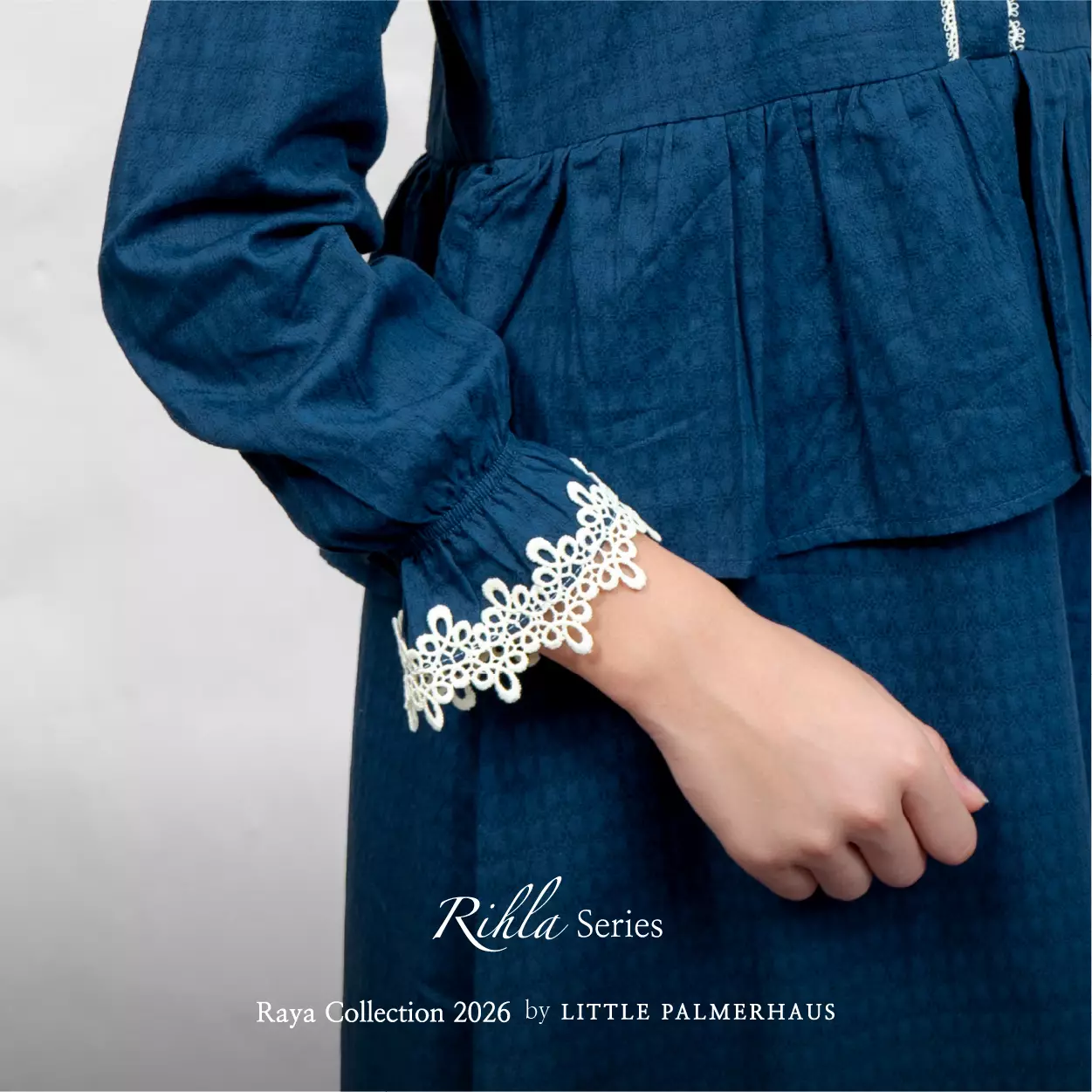 Little Palmerhaus - Baju Lebaran 2026 - Rihla Teen Girl Gamis (Baju Gamis Anak Perempuan Usia 6-14 Tahun) Blue