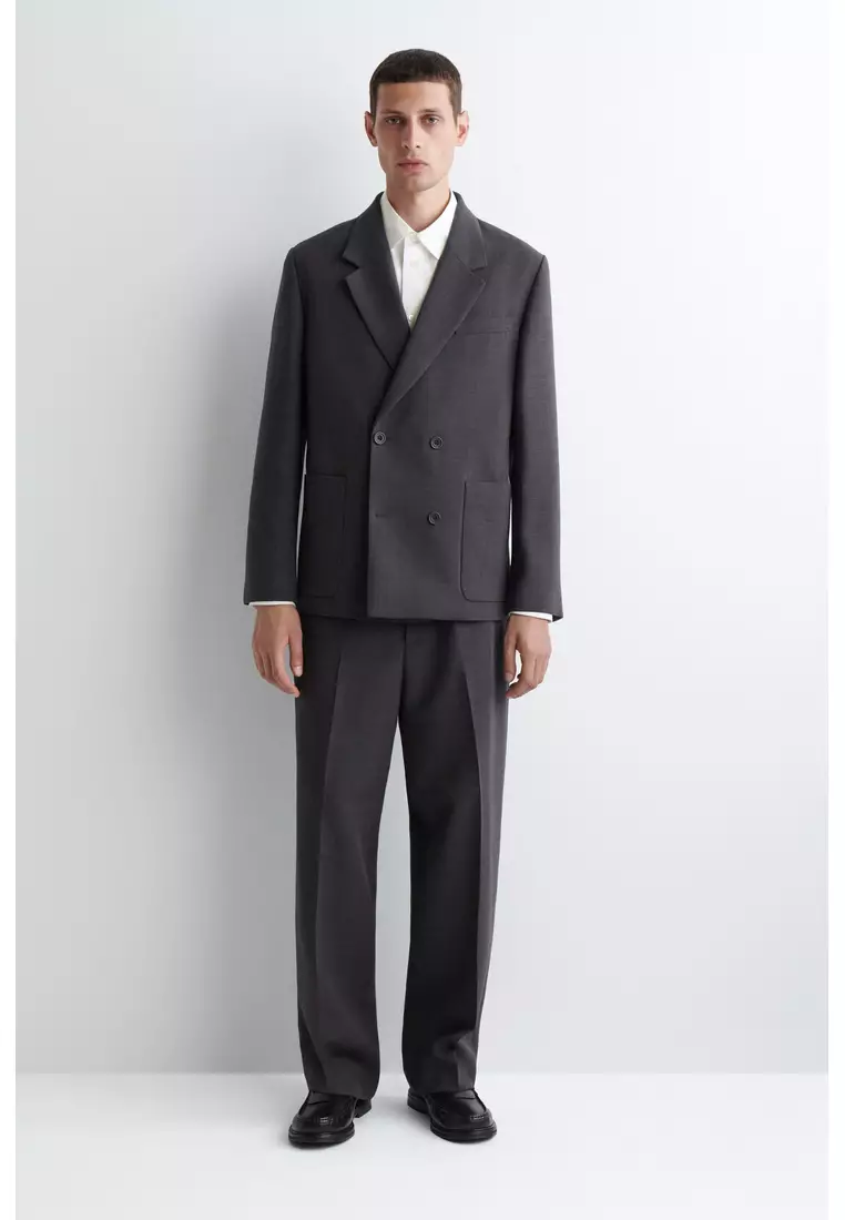 UNSTRUCTURED WOOL-BLEND BLAZER