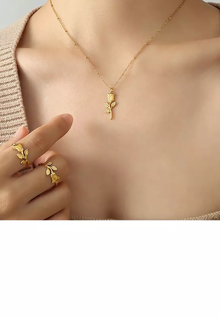 Golden cheap rose jewelry