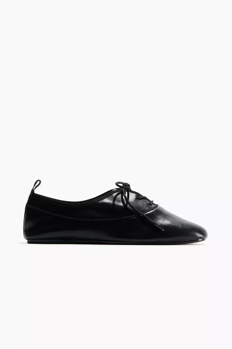 Lace-up ballet flats