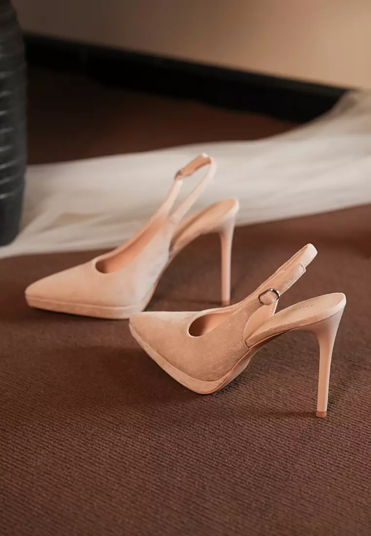 10CM Suede Slingback High Heel BY107-31