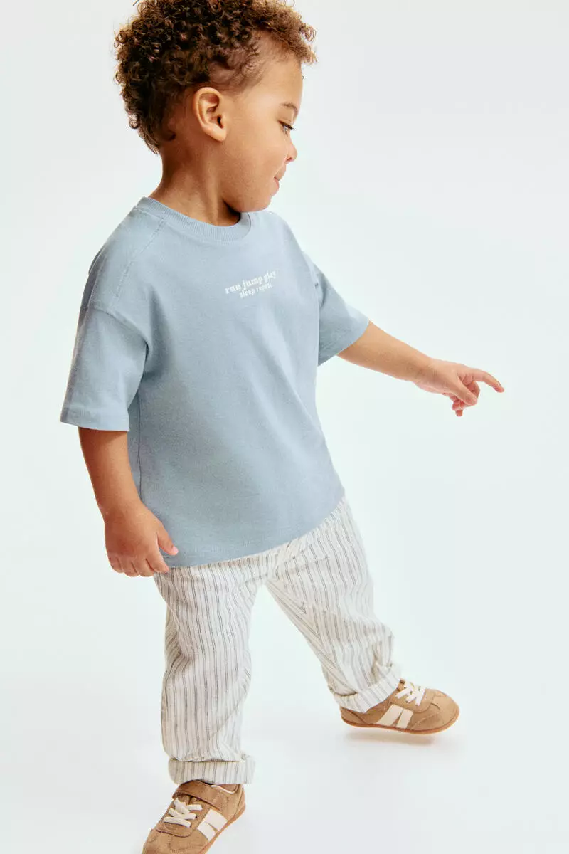 Linen-blend trousers