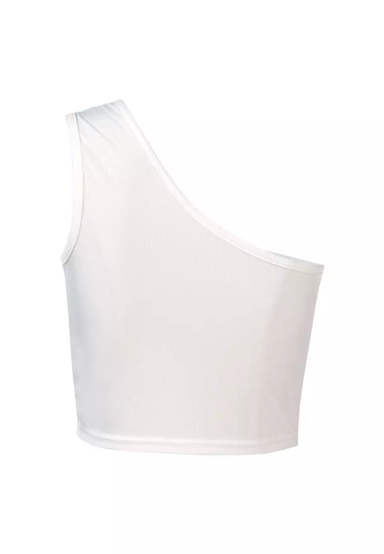 Buy London Rag One Shoulder Knitted Crop Top in White in White 2024 Online