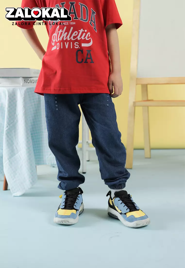 Wakakids Baju Anak Laki Laki Atasan Kaos Usia 4 Tahun Hingga 14 Tahun Motif Canada 3895 Merah SPATS