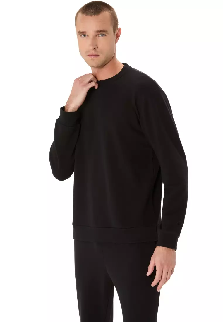 SWEAT CREW NECK TOP MEN (BLACK)