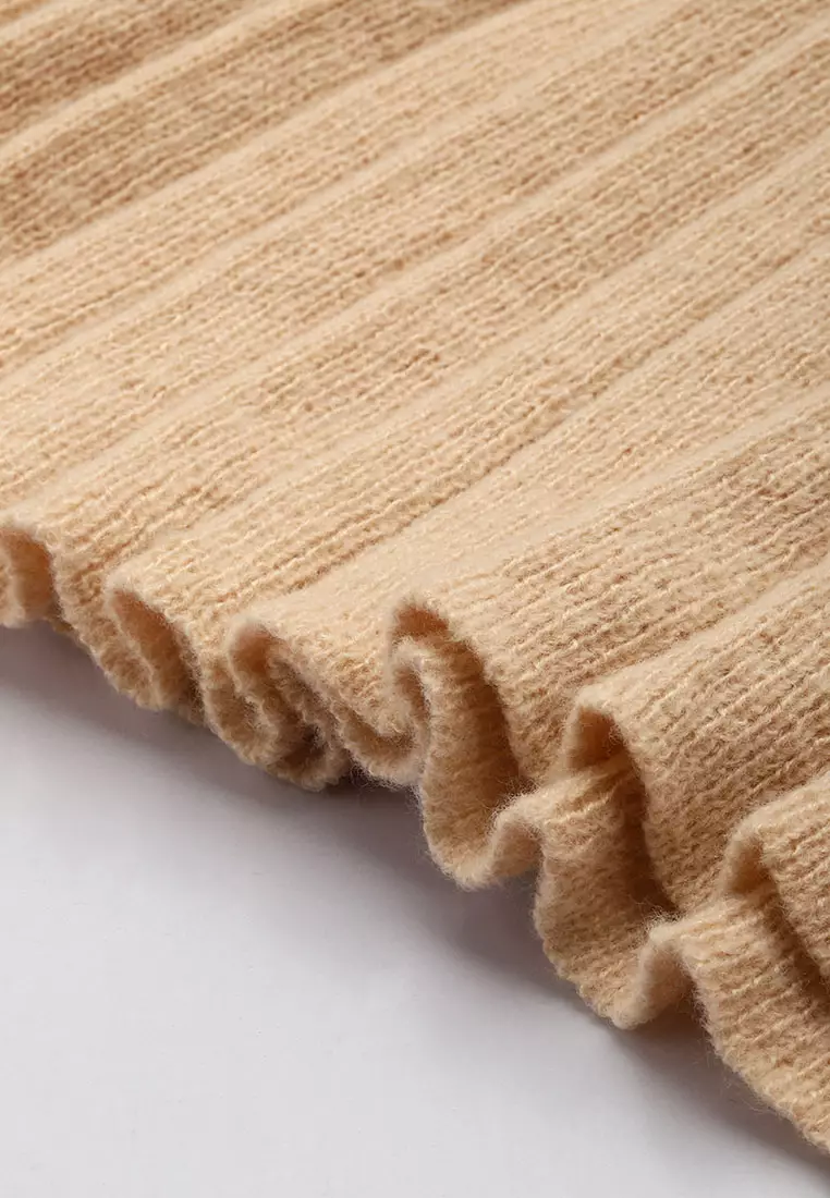 Rok Lipit Sabuk Ganda Warna Khaki