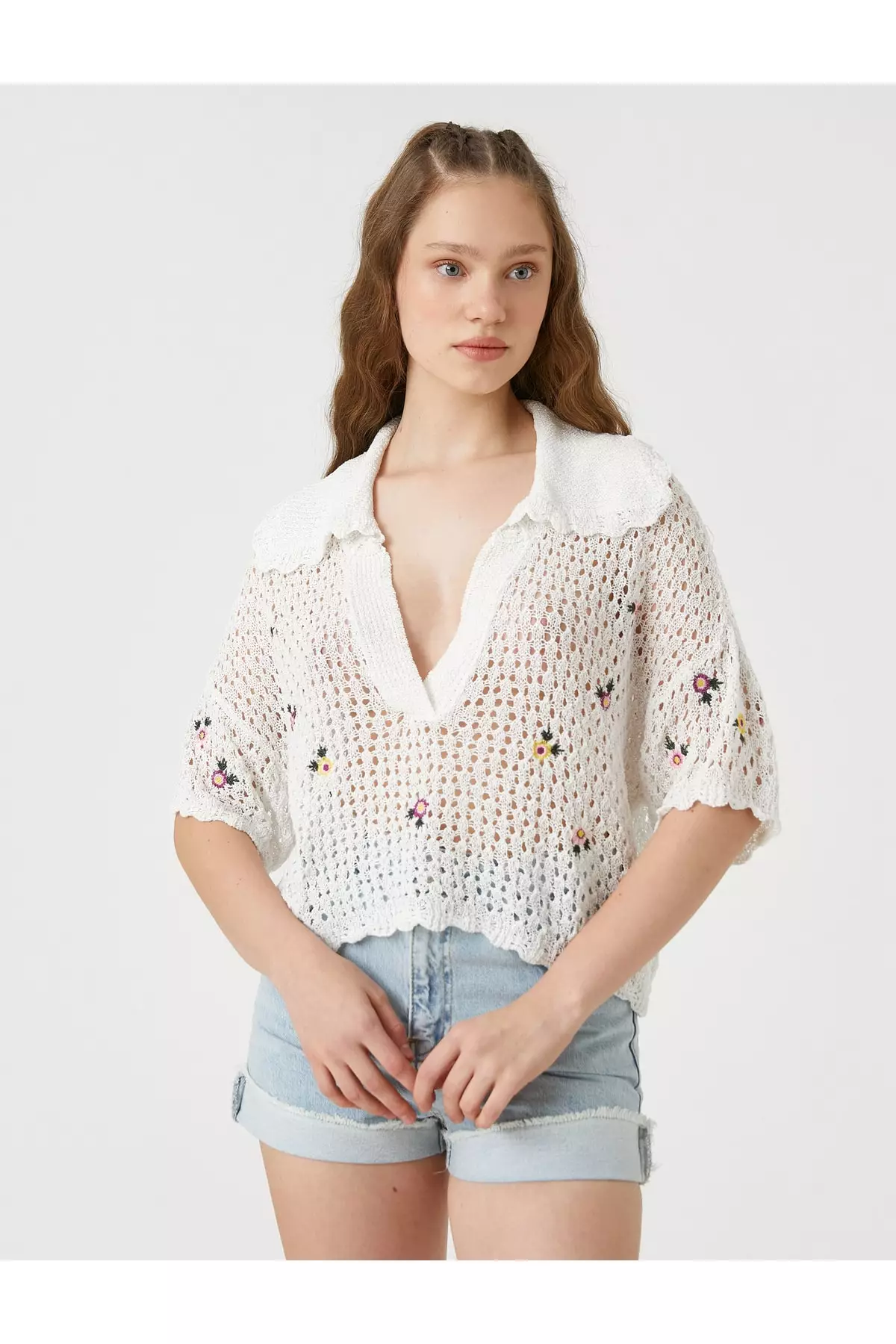 White crochet sweater hot sale