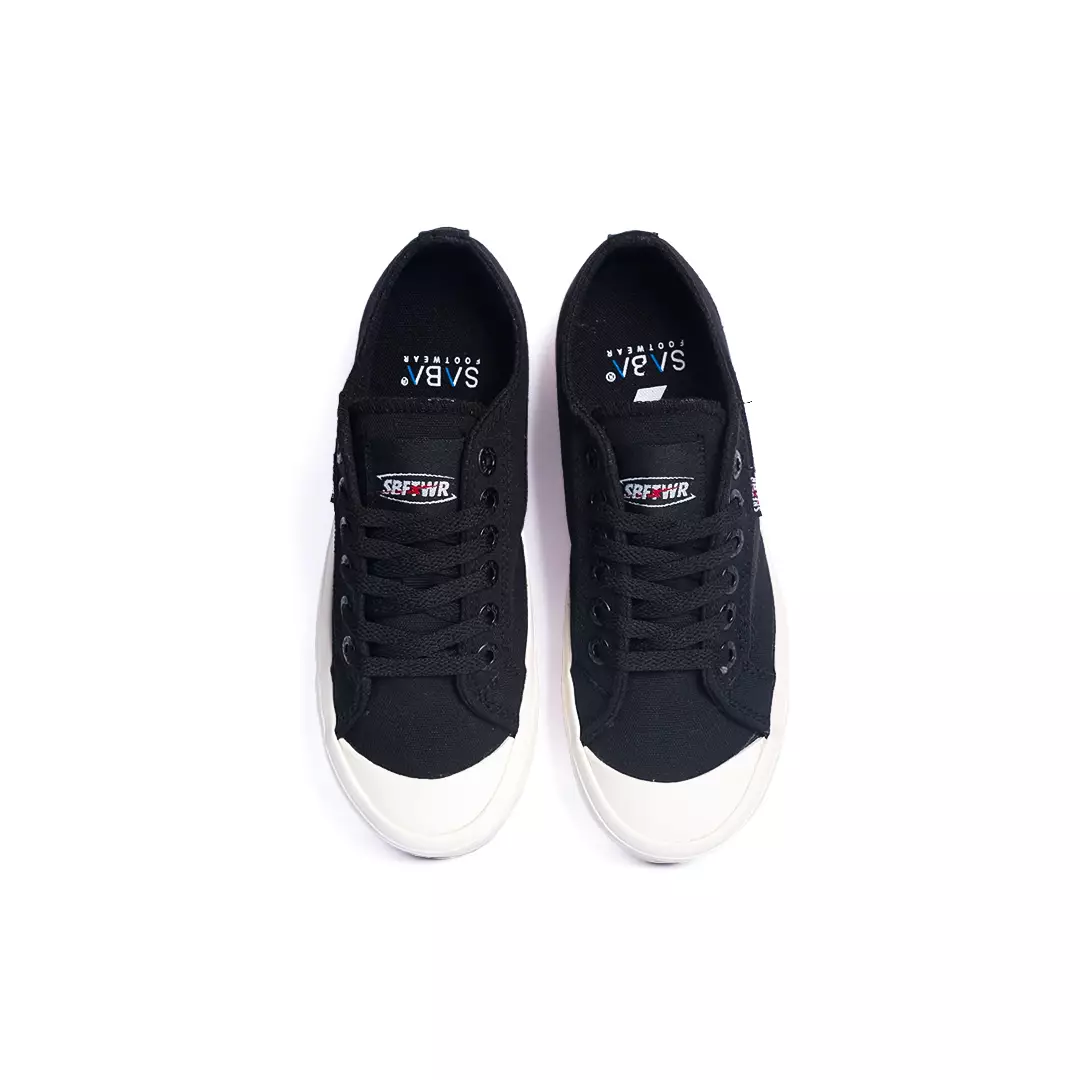 Saba Basic All Black White - Sepatu Sneakers Casual Pria Wanita