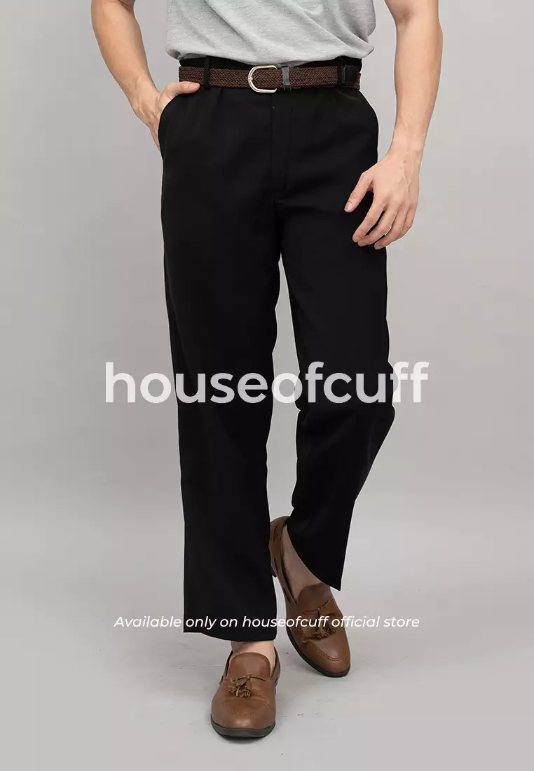Houseofcuff Celana Panjang Bahan Regular Loose Fit Pants Hitam