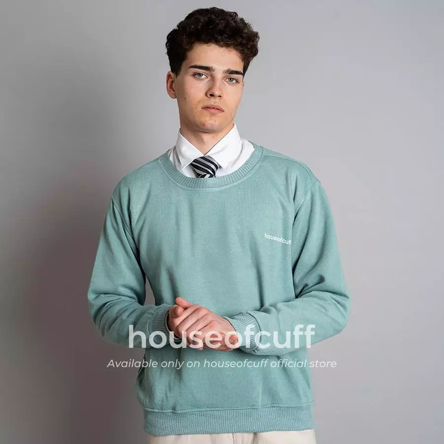 Houseofcuff sweater crewneck basic outer sage green