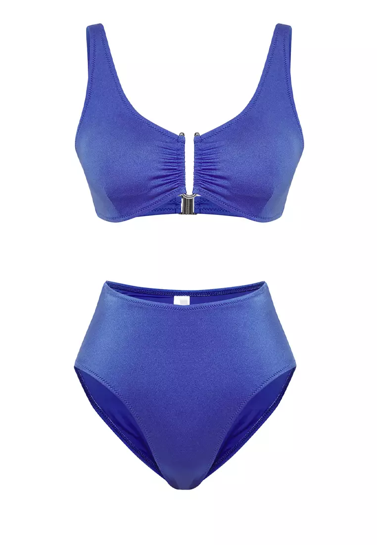 Saks Bralette Accessory Shiny High Waist Regular Bikini Set